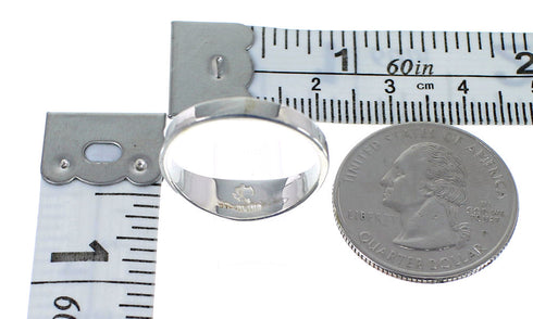 Magenta Turquoise Inlay Sterling Silver Ring Size 6-1/4 VX58983